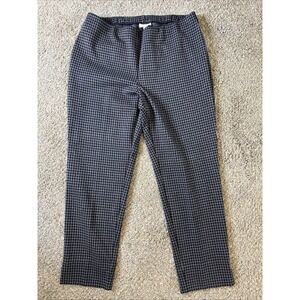 J.Jill Women's Navy and Gray Tiny Checked Slacks Ponte Size Large Petite